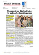 Zuger Woche v. 8.11.23: Alterszentrum Büel mit Label für gute Arbeitsbedingungen